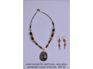 sweet instinct III. shell stone, onyx glass, handmade crystal swarovski - $85.00 