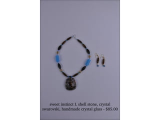 sweet instinct I. shell stone, crystal swarovski, handmade crystal glass - $85.00 