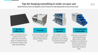 Tips for keeping everything in order on your van
Besides the basics, Syncro has designed a series of measures to make keep...