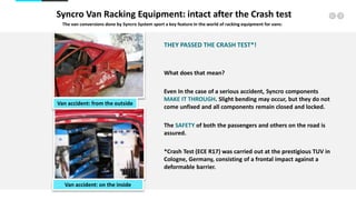 Syncro Van Racking Equipment: intact after the Crash test
The van conversions done by Syncro System sport a key feature in...