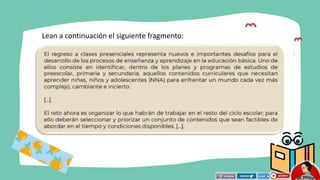 Lean a continuación el siguiente fragmento:
 