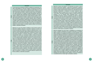 106 107
IVciclo
Formula preguntas para delimitar el problema y establecer los requerimientos, con-
sidera la disponibilidad de información confiable y las limitaciones funcionales de
los instrumentos de medición; expresa la utilidad que podría obtener de su o sus
alternativas de solución. Representa su alternativa de solución con dibujos estructu-
rados usando textos para señalar y describir sus partes o fases y los materiales a
usar, estima parámetros con unidades de medida estandarizadas, selecciona el
uso de los materiales según propiedades mecánicas percibidas por sus sentidos,
establece y justifica la secuencia de pasos a realizar apoyado en gráficos y textos.
Sigue los pasos establecidos en el diseño, selecciona y usa en forma segura y apro-
piada herramientas y equipos para manipular materiales, verifica el resultado en
cada paso de la implementación y realiza ajustes si es necesario para que funcione
su prototipo. Explica el funcionamiento y los posibles usos del prototipo en diferentes
contextos, realiza pruebas para determinar si éste cumple con los requerimientos
establecidos. Comunica en forma oral, gráfica o escrita según sus propósitos y su
audiencia el proceso realizado y el producto obtenido haciendo uso de términos
científicos y matemáticos apropiados.
Vciclo
Determina las causas del problema identificado usando diversas fuentes de
información confiables y selecciona un parámetro a optimizar y un factor a mi-
nimizar para determinar la eficiencia, considera sus destrezas técnicas, el pre-
supuesto y el tiempo disponible; justifica posibles beneficios directos de su alter-
nativa de solución. Representa gráficamente su alternativa de solución usando
instrumentos geométricos e incluyendo dimensiones y unidades de medida
estandarizadas; justifica, con conocimiento científico y fuentes de información
confiables, el uso de modelos matemáticos sencillos para estimar parámetros,
el uso de materiales según propiedades mecánicas y la secuencia de pasos a
seguir en la implementación apoyado en gráficos y textos. Realiza los procedi-
mientos de las diferentes fases según el diseño, selecciona y usa herramientas
e instrumentos apropiados para manipular materiales según sus propiedades
siguiendo normas de seguridad; detecta imprecisiones en las dimensiones, pro-
cedimientos y selección de materiales y realiza ajustes necesarios buscando
alcanzar el funcionamiento esperado. Explica las bondades y limitaciones de su
prototipo, sugiere mejoras o correcciones para su mejor funcionamiento; esti-
ma el parámetro y el factor seleccionados para determinar la eficiencia. Explica
posibles impactos positivos y negativos del prototipo en diferentes contextos.
Comunica en forma oral, gráfica o escrita, en medios virtuales o presenciales,
según sus propósitos y su audiencia, los resultados obtenidos, haciendo uso de
términos científicos y matemáticos apropiados.
Descripción
VIciclo
Determina el alcance del problema y las alternativas de solución en base a
fuentes de información confiables y selecciona los parámetros a optimizar y
factoresaminimizarparadeterminarlaeficiencia,determinalasespecificaciones
de diseño y justifica posibles beneficios indirectos de su alternativa de solución.
Representa gráficamente su alternativa de solución incluyendo vistas y
perspectivas, explica las fuentes de error en el uso de modelos matemáticos
u otros criterios para estimar parámetros, justifica con fuentes de información
confiables el uso de materiales según propiedades físicas y químicas,
compatibilidad ambiental y aspectos o parámetros que deben ser verificados
al concluir cada parte o fase de la implementación. Selecciona y usa materiales,
herramientas e instrumentos con precisión, según sus propiedades o funciones,
en la fabricación y ensamblaje de las partes o fases del prototipo, y sigue
normas de seguridad; evalúa y determina las dificultades en la ejecución y las
limitaciones de los materiales y realiza ajustes necesarios buscando alcanzar
el funcionamiento esperado de su prototipo. Justifica las modificaciones hechas
en la implementación y las pruebas repetitivas para determinar los límites del
funcionamiento y la eficiencia de su prototipo según los parámetros y factores
seleccionados. Explica posibles impactos positivos y negativos del prototipo y de
su proceso de producción. Comunica los resultados obtenidos, en una variedad
de formas y medios según sus propósitos y audiencia.
VIIciclo
Determina estrategias que buscan lograr la confiabilidad de sus alternativas de
solución y considera la interrelación de los factores involucrados en el problema,
justifica la selección de los factores del problema que serán abordados y de los
criteriosyestrategiasdeconfiabilidadenlasespecificacionesdediseñoylosposibles
beneficios de su alternativa de solución en comparación con productos tecnológicos
similares o relacionados. Representa gráficamente con escalas su alternativa de
solución,incluyeaspectosdefuncionamientoymantenimientodecadacomponente
y fase; justifica márgenes de seguridad en el valor de sus parámetros para reducir
o eliminar errores en su estimación; y justifica con fuentes de información confiables
el uso de materiales según sus propiedades físicas y químicas y su compatibilidad
ambiental;asícomolosprocesosdearmado-desarmadoomontaje–desmontajede
cada fase o etapa para desarrollar la implementación. Usa técnicas convencionales
con normas de seguridad para el aprovechamiento de materiales, herramientas
e instrumentos en la fabricación y ensamblaje de las partes del prototipo; evalúa
y determina las dificultades en la ejecución y las limitaciones de los materiales y
realiza ajustes o rediseños buscando alcanzar el funcionamiento esperado de
su prototipo. Justifica las pruebas repetitivas para determinar la confiabilidad del
funcionamiento de su prototipo validando las estrategias seleccionadas. Explica
posibles impactos del prototipo en el ámbito social, ambiental y ético, y propone
estrategias para reducir posibles impactos negativos. Comunica sus resultados en
una variedad de formas y medios según sus propósitos y audiencia.
Descripción
 