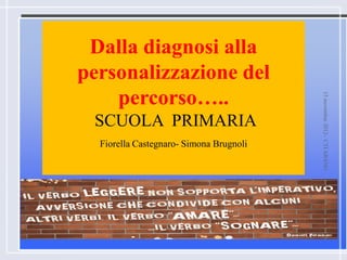 1
15novembre2012-CTIABANO
Dalla diagnosi alla
personalizzazione del
percorso…..
SCUOLA PRIMARIA
Fiorella Castegnaro- Simona Brugnoli
 