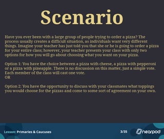 Lesson: Primaries & Caucuses 3/35
 