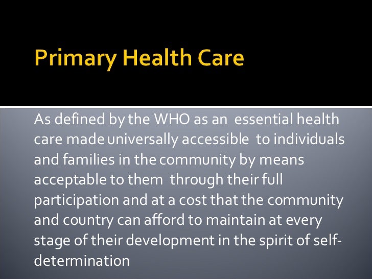 Primary Health Care