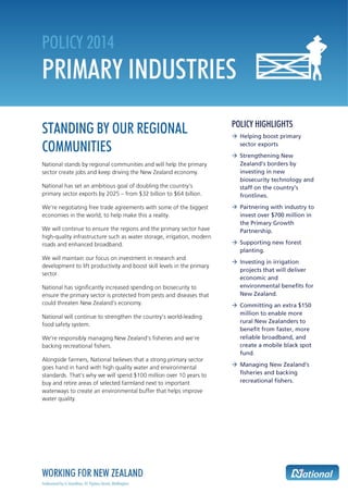 STANDING BY OUR REGIONAL COMMUNITIES 
POLICY HIGHLIGHTS 
 
 
 
 
 
 
  