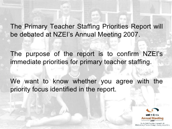 Primary Staffing Priorities Discussion