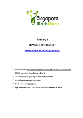 Primary 4 Math Revision, Questions & Tuition | PDF