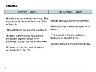 Tooth Retzius difference between primary and permanent tooth | PPTX