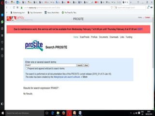PROSITE
• It is consists of entries describing the protein families,
domains and functional sites as wel as aminocid patterns
and profiles in them.
• Complemented by collection of rules based profiles and
pattern i.e. ProRule.
5/11/2020 18
 