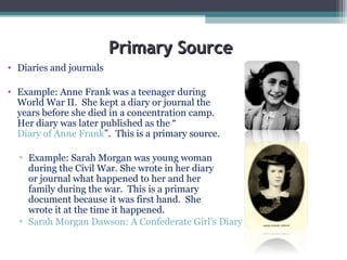Primary and Secondary Sources | PPT