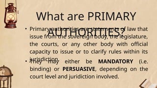 Primary Authorities statutory constructi | PPTX