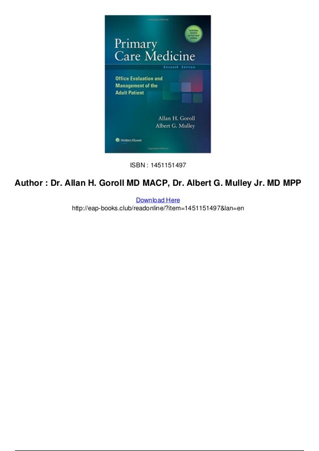 Goroll Primary Care Medicine Pdf Books
