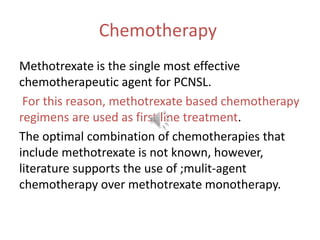 Chemotherapy
Initial chemotherapy without radiation therapy
results in excellent initial tumor response rates
and avoids t...