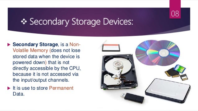 Primary and secondary Storage devices