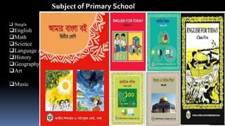  Bangla
English
Math
Science
Language Arts
History
Geography
Art
Music
Subject of Primary School
 