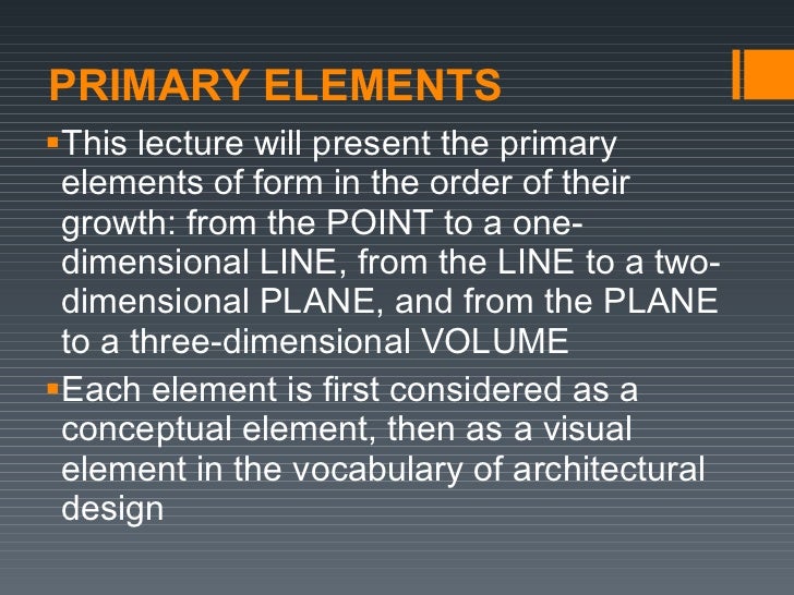 Primary elements of form