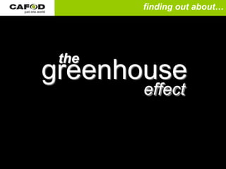 finding out about…




 the
greenhouse
       effect
 