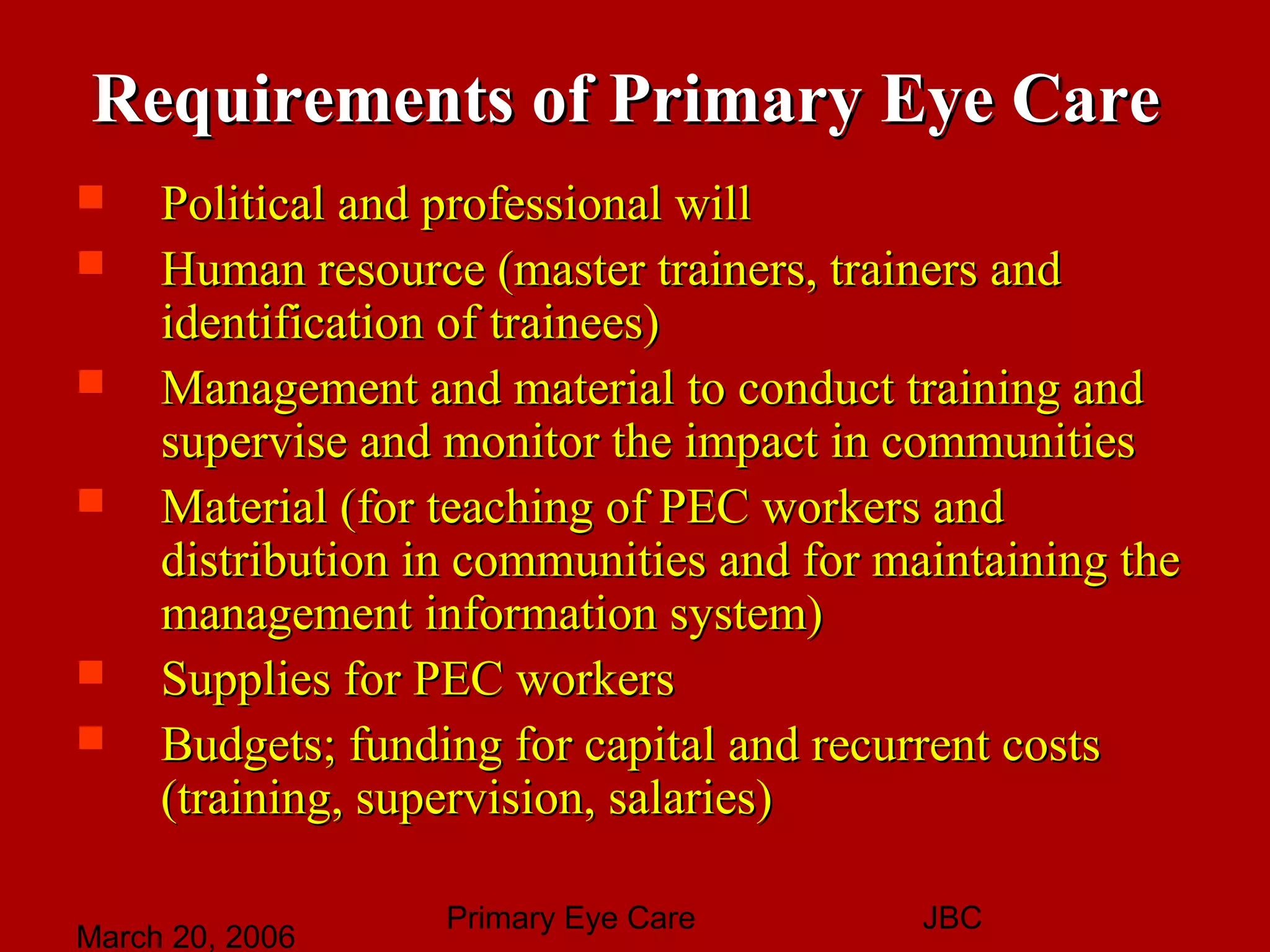 Primary eye care