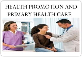 HEALTH PROMOTION AND
PRIMARY HEALTH CARE
 