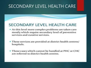 SECONDARY LEVEL HEALTH CARE
 