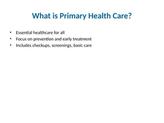 Comprehensive Overview of Primary Health Care and Its Future ...