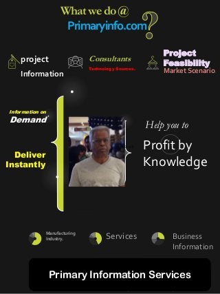 Primaryinfo.com
Whatwedo@
project
Information
Technology Sources.
Consultants
Market Scenario.
Project
Feasibility
Information on
Demand
Deliver
Instantly
Help you to
Profit by
Knowledge
Manufacturing
Industry. Services Business
Information
Fashion Infographics_SB - v3
Primary Information Services
 