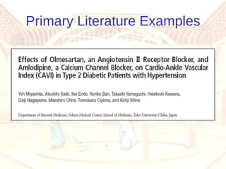 Primary Literature Examples 