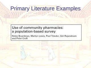 Primary Literature Examples 