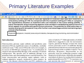 Primary Literature Examples  