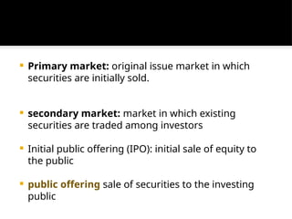 Primary market: functions of investment pptx | PPTX