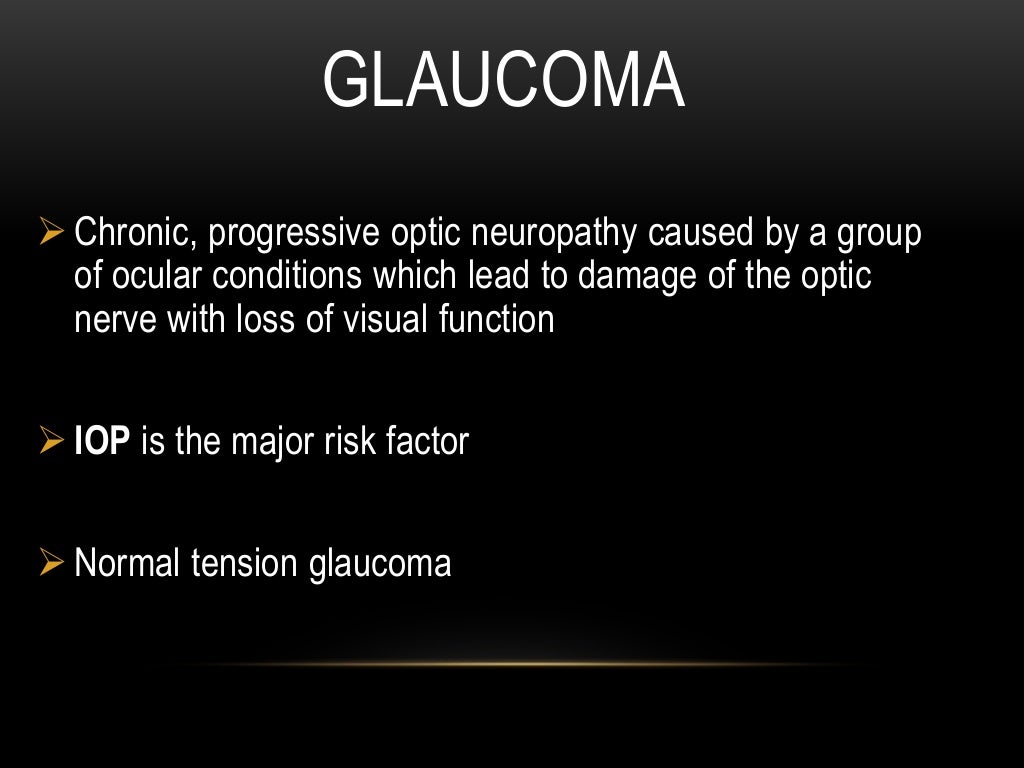 Primary open angle (poag)