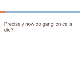 Precisely how do ganglion cells
die?
33
 