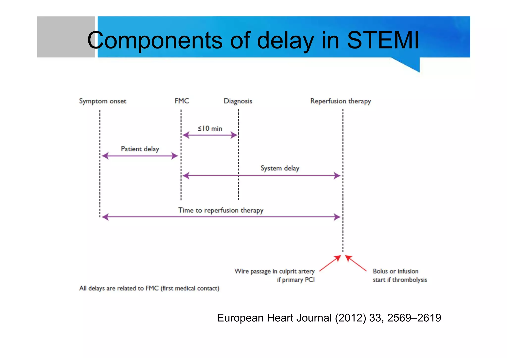 Components of delay in STEMI
European Heart Journal (2012) 33, 2569–2619
 
