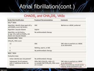 Atrial fibrillation(cont.)
CHADS2 and CHA2DS2 VASc
 