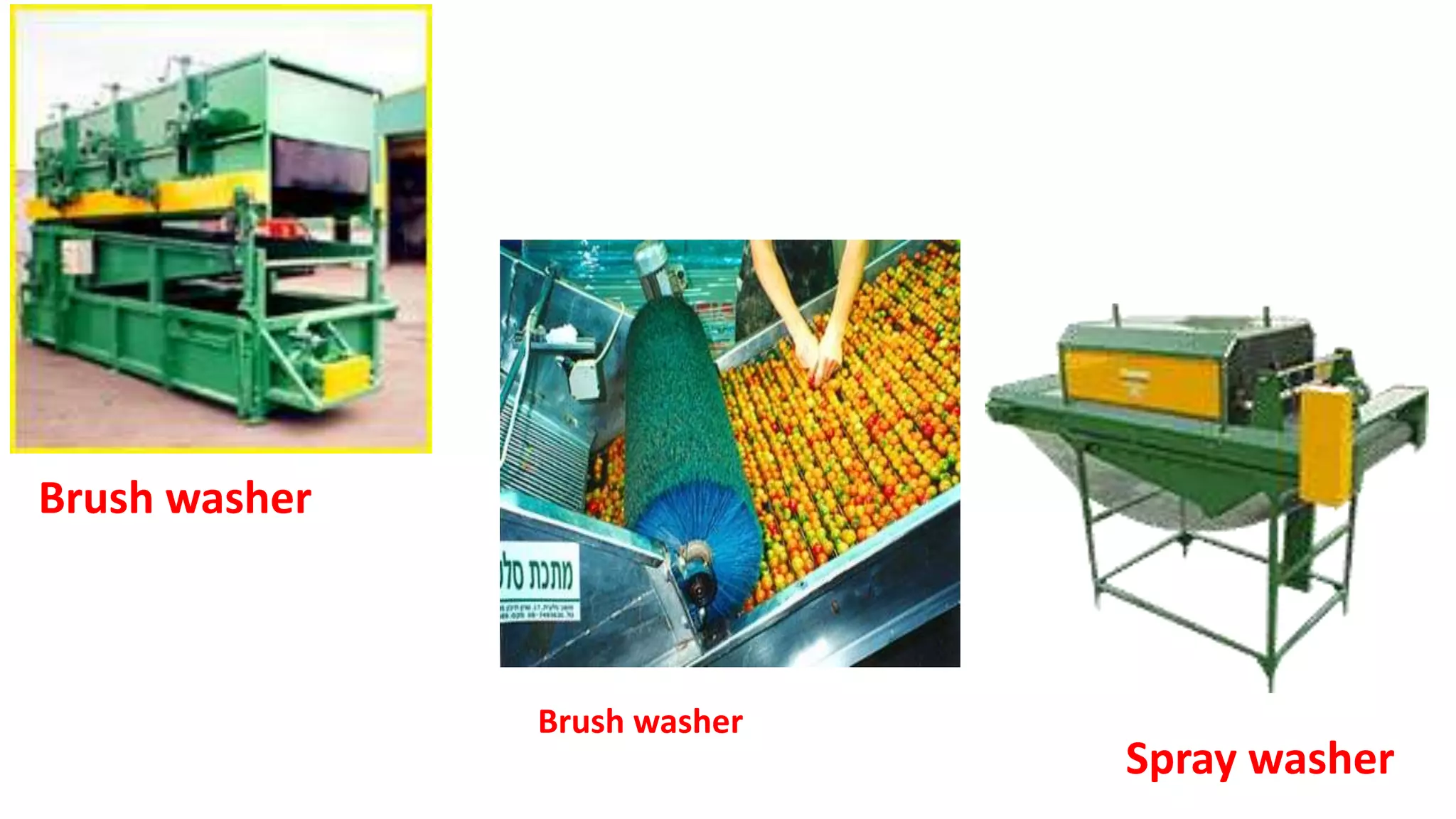 Spray washer
Brush washer
Brush washer
 