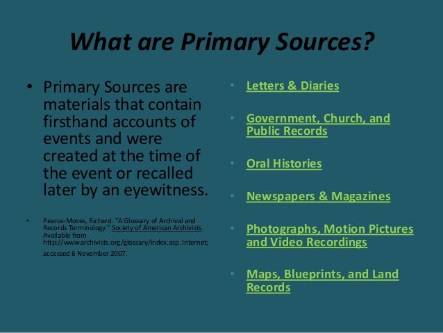 what is a primary source