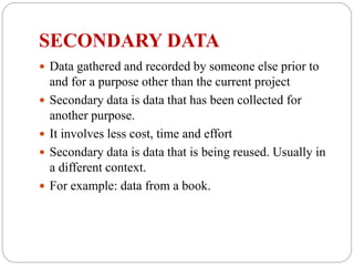 data collection primary and secondary | PPT