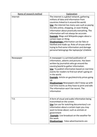 Primary & secondary reseach methods | DOCX