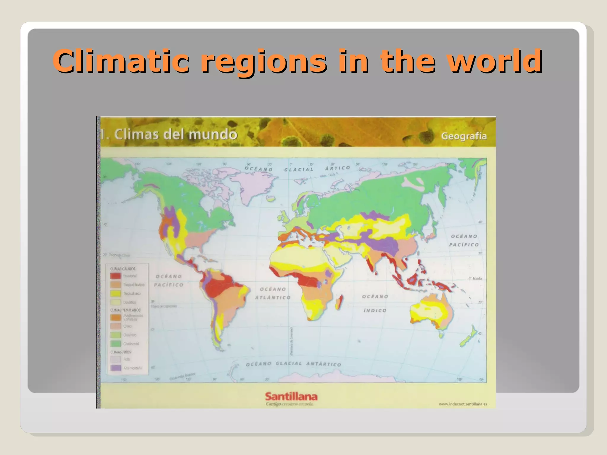 Climatic regions in the world 