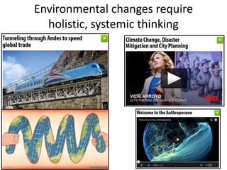Environmental changes require
holistic, systemic thinking
 