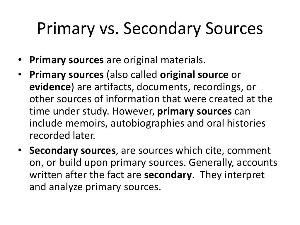 Primary source documents
