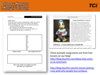 Primary sources 10 ideas 3 sources | PPT