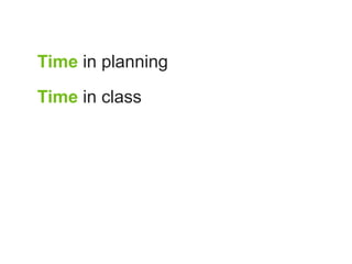 Time in planning

Time in class
 
