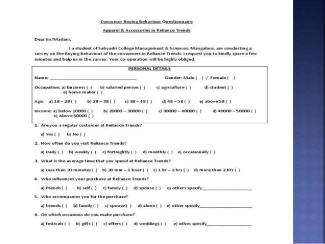 Primary sources of data collection (questionnaire)