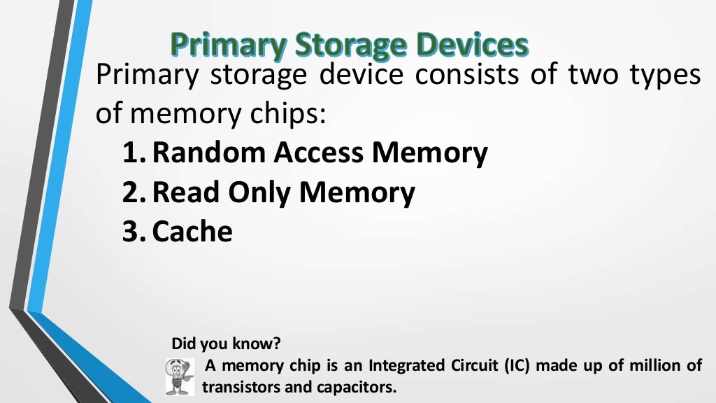 Primary Storage Devices