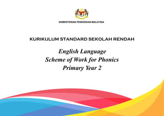 KURIKULUM STANDARD SEKOLAH RENDAH
English Language
Scheme of Work for Phonics
Primary Year 2
 