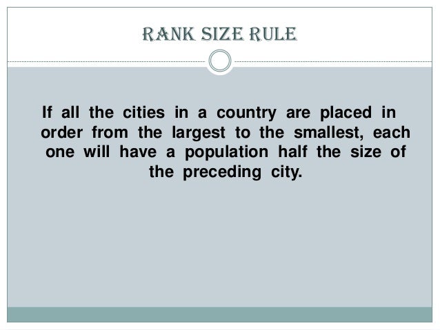 primate city and rank size rule rank size rule ap human geography example