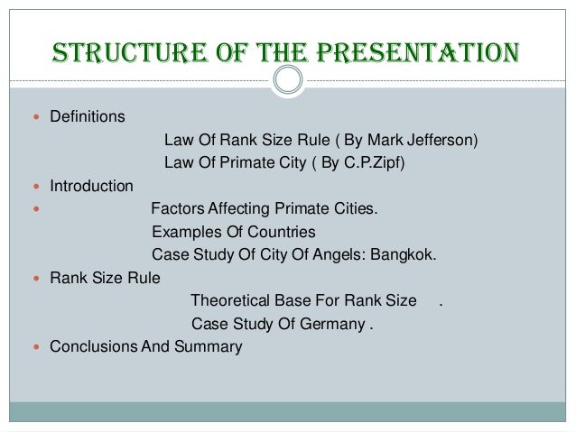 primate city and rank size rule rank size rule