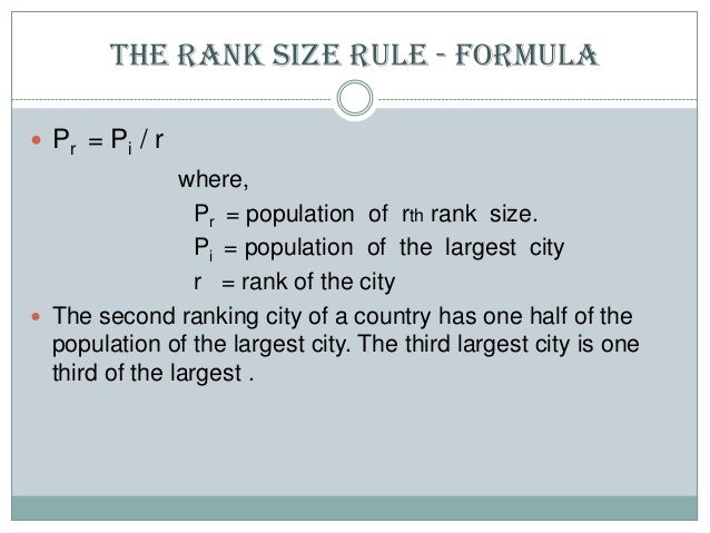 primate city and rank size rule rank size rule ap human geography example